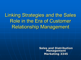 Linking Strategies and the Sales Role in the Era of