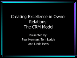 Owners - Customer Relationship Management
