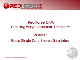 RedHorse Systems Basic Document Merging - Home