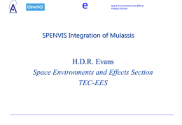SPENVIS Integration of Mulassis: A 1