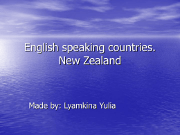English speaking countries. New Zealand