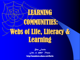 THE WEB OF LIFE & LEARNING - Canadian Literacy and