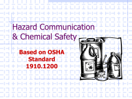 Hazard Communication & Chemical Safety Based on OSHA