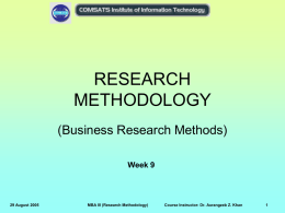 Research Methodology PowerPoint Slides for Week 09
