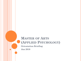 Master of Arts (Applied Psychology)
