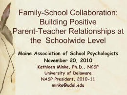 Family-School Collaboration & Problem Solving