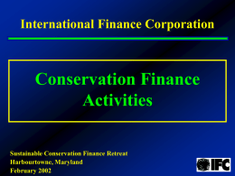 IFC Presentation - Convention on Biological Diversity