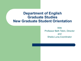 Graduate Program Update - ASU Department of English