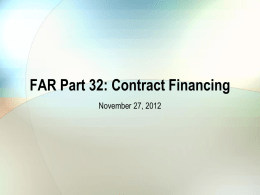 FAR Part 32: Contract Financing