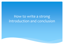 How to write a strong introduction and conclusion
