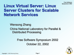 Build SNS using LVS - The Linux Virtual Server Project