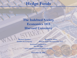 I. What is a Hedge Fund?