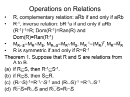 Operations on Relations