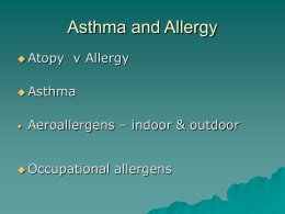Asthma and Allergy - University of Mauritius