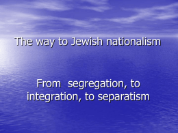 The way to Jewish nationalism