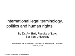 NGO’s (like other actors) may use legal terminology