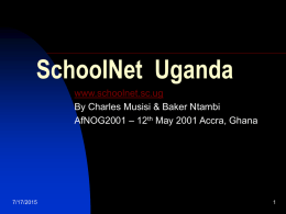SchoolNet Uganda - AfNOG Home Page