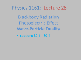Blackbody Radiation Photoelectric Effect Wave