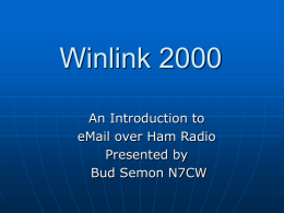 Winlink Training 2007