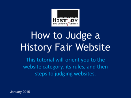 How to Judge a History Fair Website