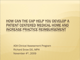 AOA Clinical Assessment Program Interface with Pay for