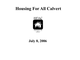 What is “Affordable?” - Housing for All Calvert