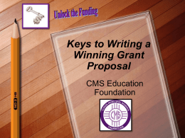 Grant Writing Tips - Clovis Municipal School District