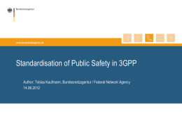 Standardisation of Public Safety in 3GPP