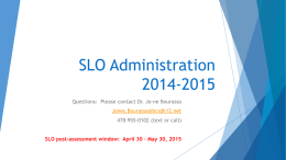 SLO Administration 2014-2015