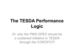 The TESDA Performance Logic