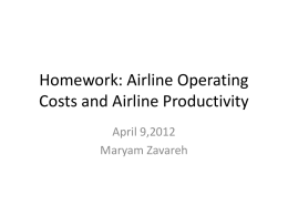 Homework: Airline Operating Costs and Airline Productivity