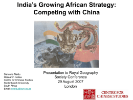 India’s Growing African Strategy: Competing with China