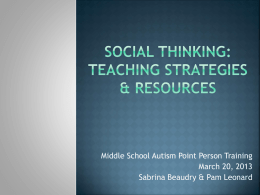 Social Thinking Application, Teaching, & Resources