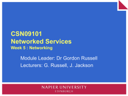 CSN09101 Networked Services