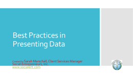 Best Practices in Presenting Data