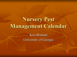 Nursery Pest Management Calendar