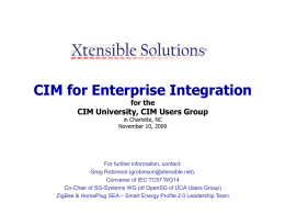 CIM for Enterprise Integration (IEC 61968 Series)