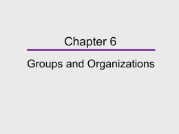 Chapter 6, Groups And Organizations