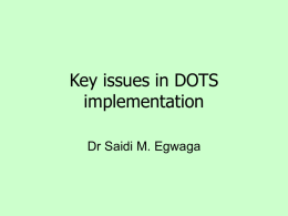 Key issues in DOTS implementation