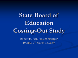 State Board of Education Costing