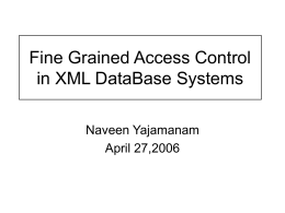 Fine Grained Access Control in XML DataBases