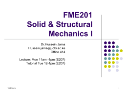 FME201 Solid & Structural Mechanics I