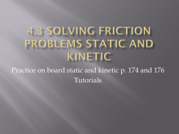 4.3 Solving Friction Problems
