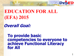 Basic Education Sector Reform Agenda
