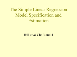 The Simple Linear Regression Model Specification and