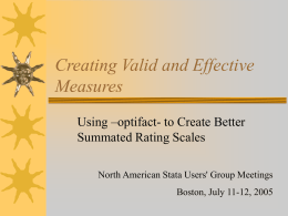 Creating Valid and Effective Measures