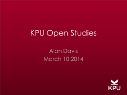 KPU Open Studies - Kwantlen Polytechnic University