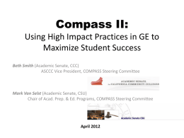 Compass II: Using High Impact Practices in GE to Maximize