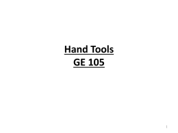 Using Hand Tools - موقع كلية الهندسة