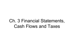 Ch. 2 financial Statements, Cash Flows and Taxes